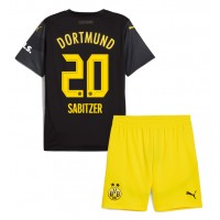 Camiseta Borussia Dortmund Marcel Sabitzer #20 Segunda Equipación Replica 2024-25 para niños mangas cortas (+ Pantalones cortos)